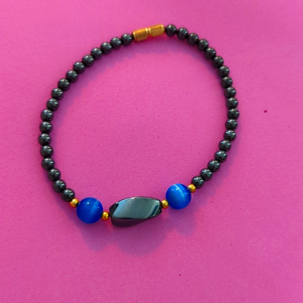 Women's Bracelet Grey Stones with blue stones SALE